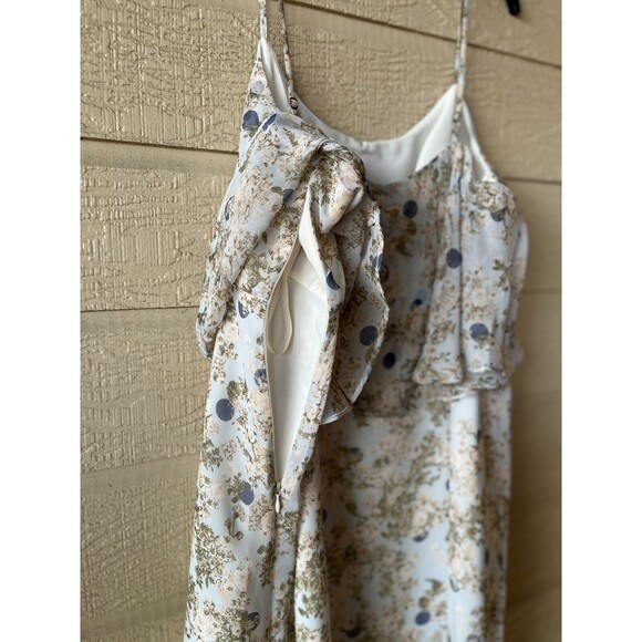 BCBGeneration women Short Strappy Mini Dress Large Pink Blossom Ruffle $138 - Picture 8 of 9